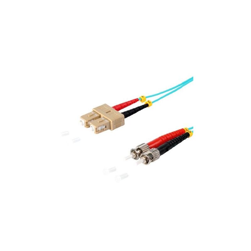 Câble de raccordement fibre optique SC/ST Duplex 2m Bleu, 50/125μ Multimode OM3