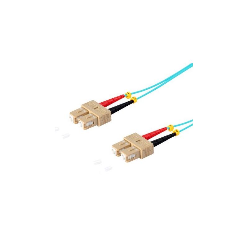 Câble de raccordement fibre optique SC/SC Duplex 1m Bleu, 50/125μ Multimode OM3