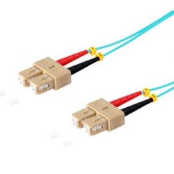 Câble de raccordement fibre optique SC/SC Duplex  10m Bleu, 50/125μ Multimode OM3