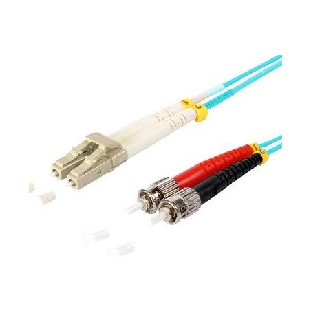 Cable de fibra óptica Duplex  LC/ST de  10m Azul,  50/125μ Multimodo OM3