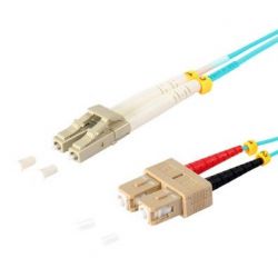 Câble de raccordement fibre optique LC/SC Duplex  1m Bleu, 50/125μ Multimode OM3