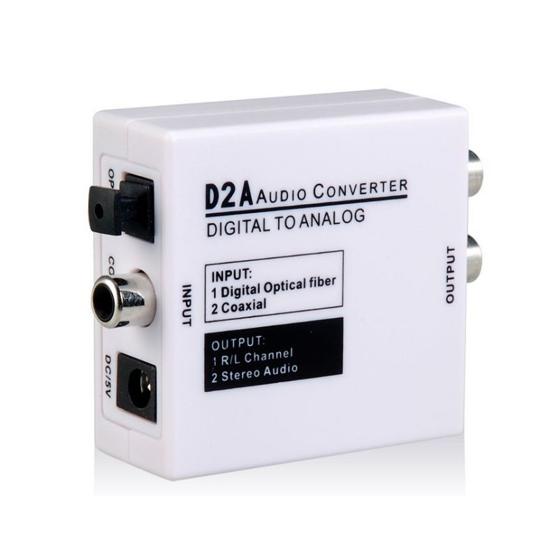 Optical Coaxial Toslink Digital to Analog Audio Converter Adapter RCA L/R 3.5mm
