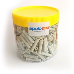 Pack of 300 Nylon Pugs Apolo FX6 6mm. Apolo Mea 96EXPFX