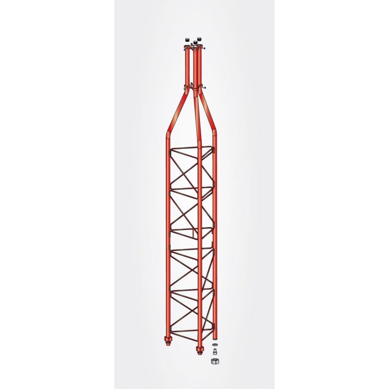 Lanço Superior Torre 450 Zinco+Vermelho 3m Televes