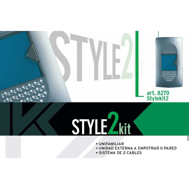 Kit portero telefonillo idealkit2 con teléfono interior STYLE y placa exterior empotrable o de superficie