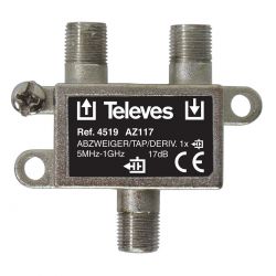 Dérivateur 5-1000 MHz F 1D 17 dB Intérieur Televes
