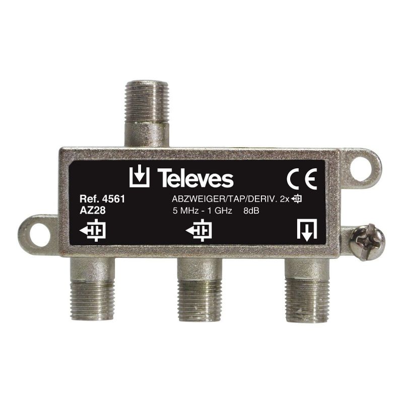 Dérivateur 5-1000 MHz F 2D 8 dB Intérieur Televes