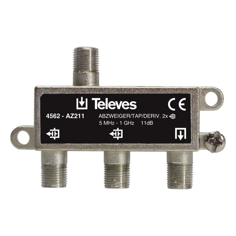 Dérivateur 5-1000 MHz F 2D 11 dB Intérieur Televes