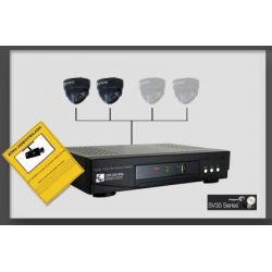 Kit HELIOS 4 video vigilancia profesional videograbador + HDD + 2 camaras + 2 fuentes + cartel