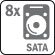 8 SATA III HDDs, 1x eSATA (Max 8TB/HDD)